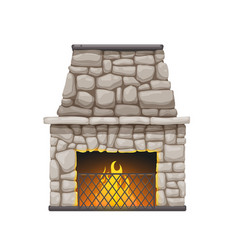 Old metal fireplace Royalty Free Vector Image - VectorStock