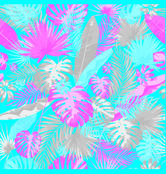 Tropical summer print with exotic leaves Vector Image