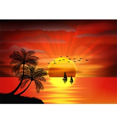 Sunset background on beach Royalty Free Vector Image