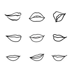 Cartoon mouth set Royalty Free Vector Image - VectorStock