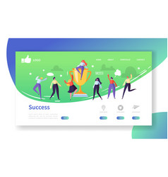 Web development landing page template flat people Vector Image