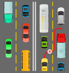 Lorry overtaking ban flat diagram Royalty Free Vector Image