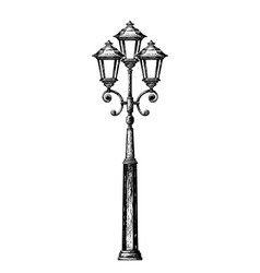 Sketch of street light drawing Royalty Free Vector Image