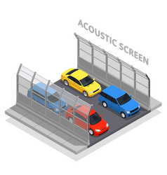 Noise pollution isometric flowchart Royalty Free Vector