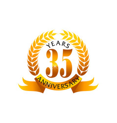 35 years ribbon anniversary Royalty Free Vector Image