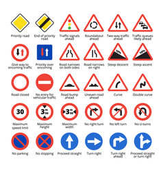 Isometric european traffic signs Royalty Free Vector Image