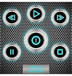 Music player buttons play icon stop pause record Vector Image