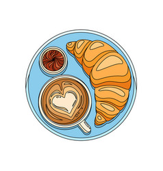 Flat breakfast Royalty Free Vector Image - VectorStock