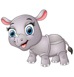 Cute rhino cartoon Royalty Free Vector Image - VectorStock