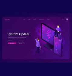 Mobile repair service website landing page Vector Image