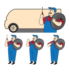 Professional auto mechanic cartoon character Vector Image