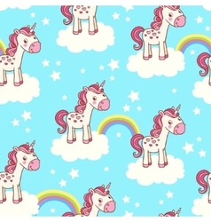 Colorful seamless pattern with unicorn heads Vector Image