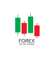 Logo candlestick trading chart analyzing in forex Vector Image