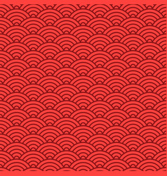 Japanese red seamless wave pattern traditional Vector Image