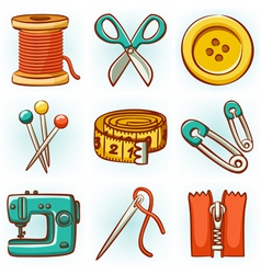 Realistic set of sewing supplies Royalty Free Vector Image