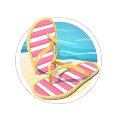 Beach flip flops Royalty Free Vector Image - VectorStock