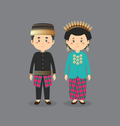 Character wearing indonesia traditional dress Vector Image