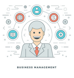Set of thin line flat design franchise Royalty Free Vector