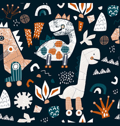 Childish seamless pattern with hand drawn Vector Image