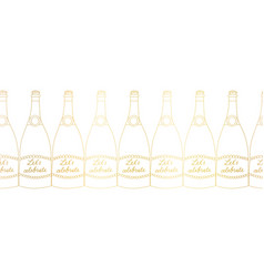 Golden champagne on white Royalty Free Vector Image