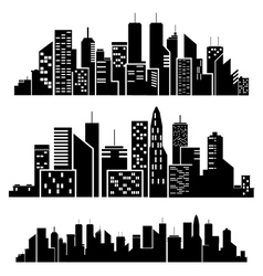 Silhouettes destroyed cities Royalty Free Vector Image