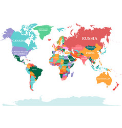 World map colorful countries eps10 file Royalty Free Vector