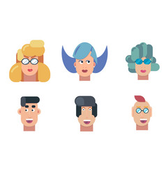 Flat characters portrait set Royalty Free Vector Image