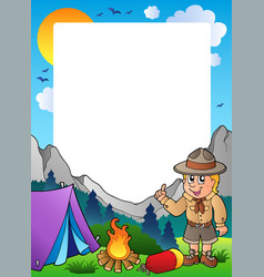 Camping theme frame 1 Royalty Free Vector Image