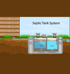 Septic tank diagram system Royalty Free Vector Image