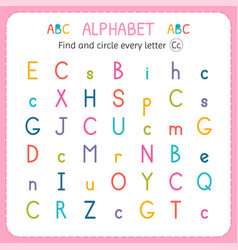 Find and circle every letter m worksheet Vector Image