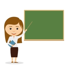 Chalkboard and teacher female professor teach at Vector Image