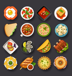 Dishes icon set-3 Royalty Free Vector Image - VectorStock