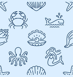 Seashell seamless pattern design for holiday Vector Image