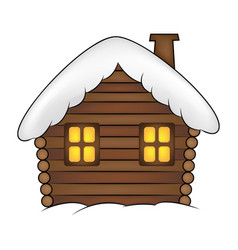 House with snow cartoon winter snowy christmas Vector Image