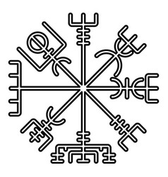 Vegvisir runic compass galdrastav navigation Vector Image