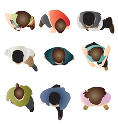 People sitting top view set 1 Royalty Free Vector Image