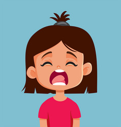 Little girl cringe face cartoon Royalty Free Vector Image