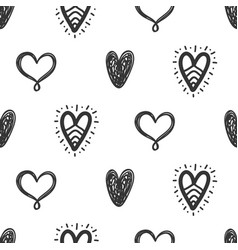 Hand drawn hearts seamless pattern Royalty Free Vector Image