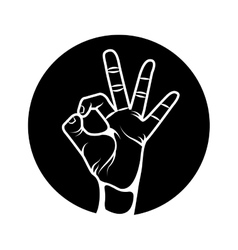 Hand human symbol isolated icon Royalty Free Vector Image