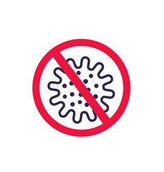 Virus warning sign no microbes antibacterial Vector Image