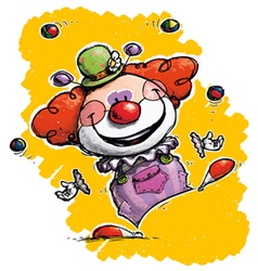 Circus clown balancing on big ball Royalty Free Vector Image
