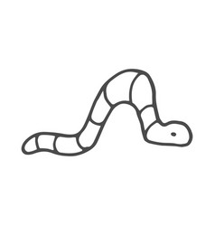 Worm crawling on white background Royalty Free Vector Image