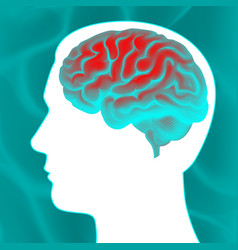 Pink human brain side view close up Royalty Free Vector