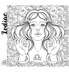 libra zodiac sign coloring book vector images 48