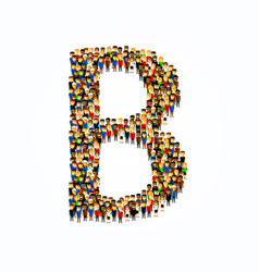 A Group Of People In English Alphabet Letter O Vector Image