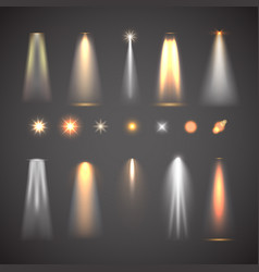 White beam lights set of different shapes and Vector Image