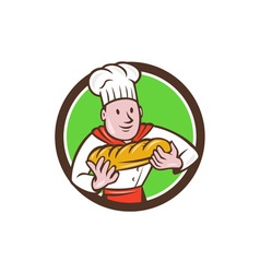 Baker With Bread Circle Royalty Free Vector Image