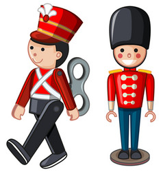 Toy soldier walking on white background Royalty Free Vector