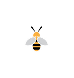 Logo bee black and white bee icon Royalty Free Vector Image