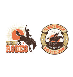 Horse and cowboy logo Royalty Free Vector Image